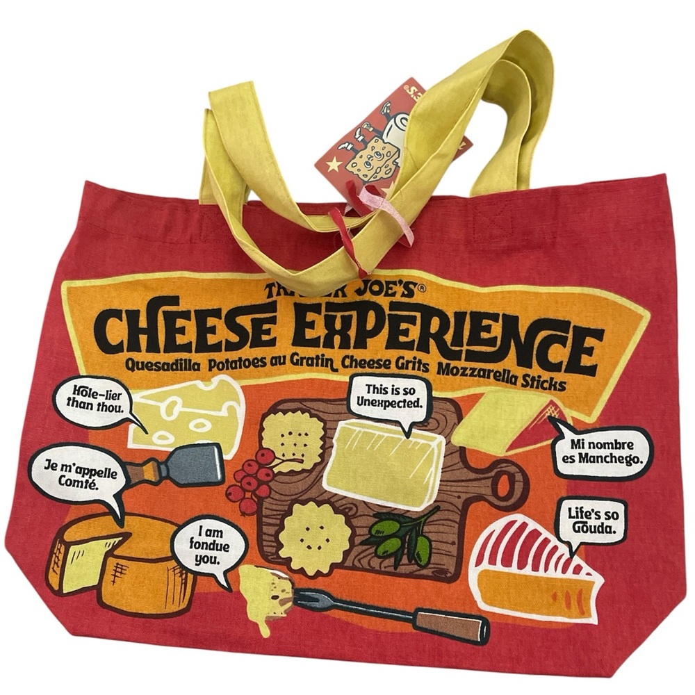 Trader Joe's Red and Yellow Cheese Experience Tote Bag